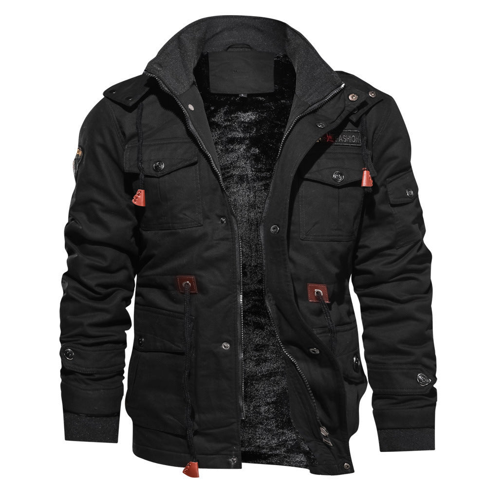Gevoerde utility-fieldjacket voor heren met koord en zakken