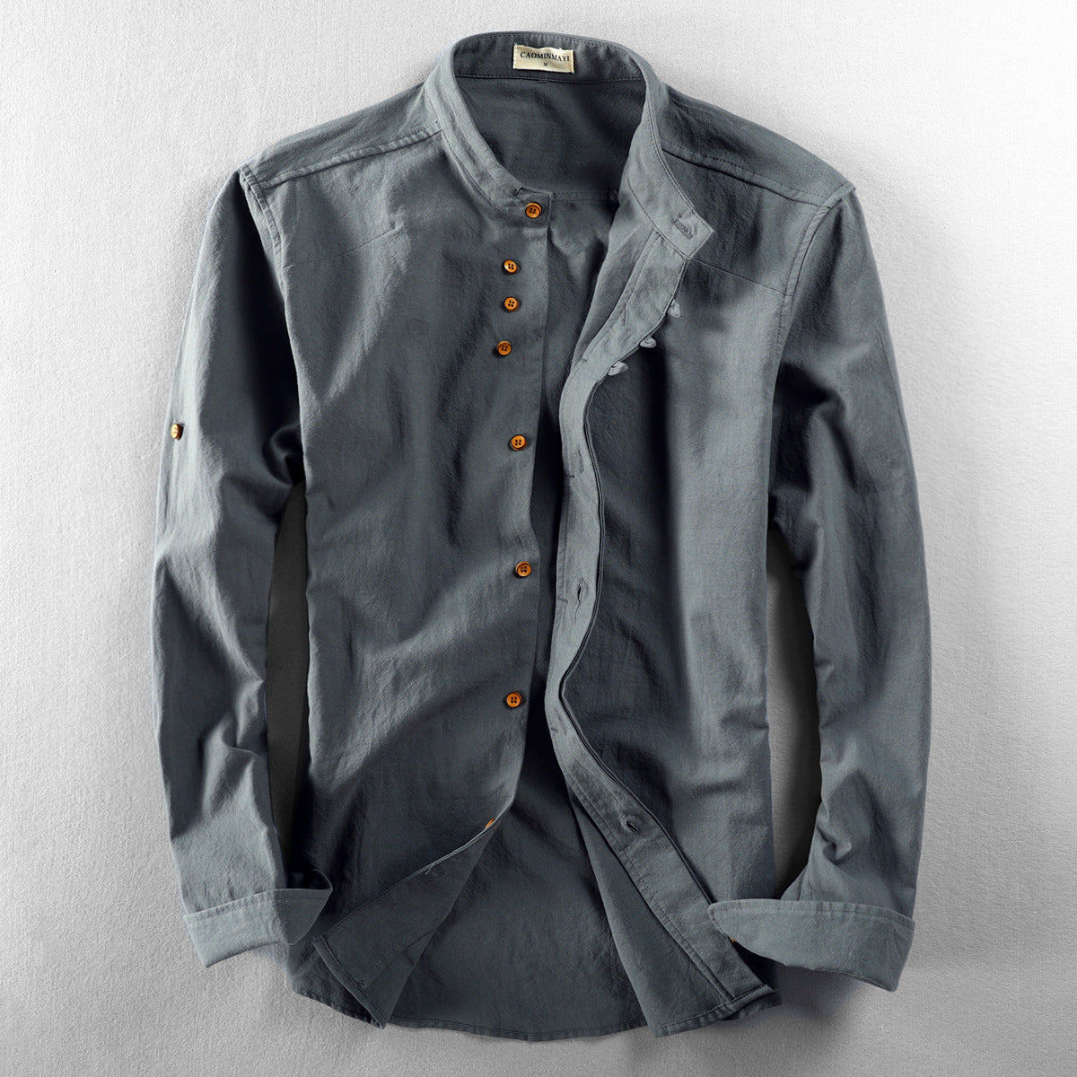 Steven – Chemise homme style chinois avec col montant