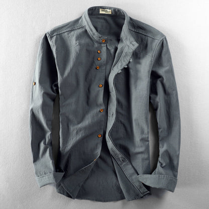 Steven – Chemise homme style chinois avec col montant