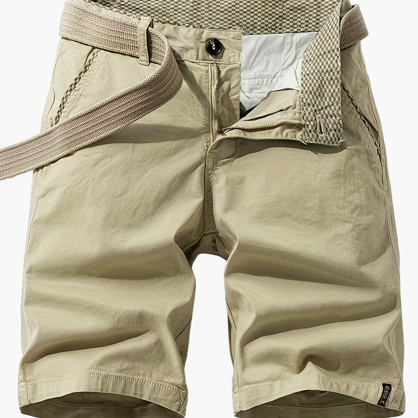 Herr Casual Shorts med bälte – sommarbermuda för fritid och semester