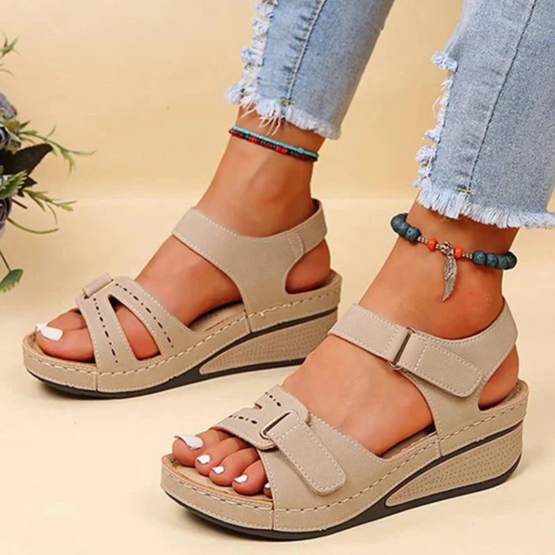 Sandali Donna Confortevoli con Zeppa per Quotidiano e Passeggiate – Ergonomici, alla Moda, Regolabili