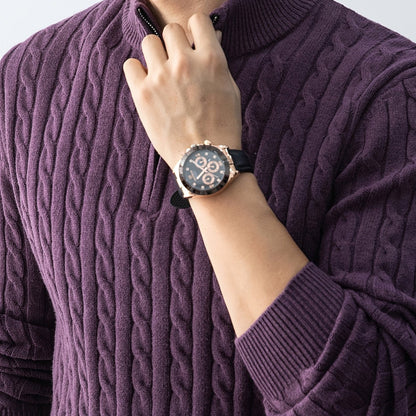 Herren Pullover mit Zopfmuster und Stehkragen – Modischer Strickpullover für Herbst und Winter, Casual Stil