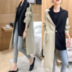 Oversized trenchcoat voor dames met pas in contrastkleur en oprolbare mouwen