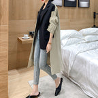 Oversized trenchcoat voor dames met pas in contrastkleur en oprolbare mouwen