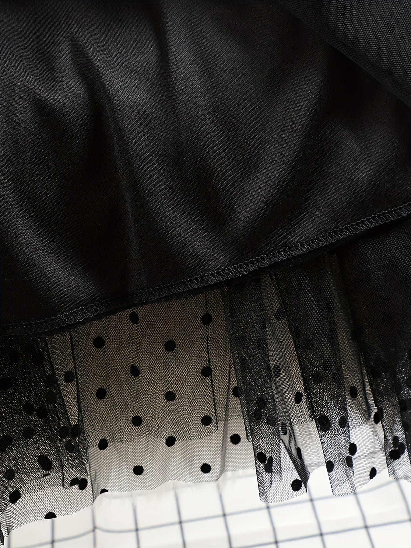 Gonna in tulle da donna con pois Elegante linea A Primavera/Estate Tempo libero