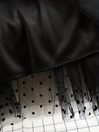 Gonna in tulle da donna con pois Elegante linea A Primavera/Estate Tempo libero