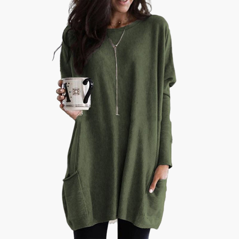 Maglione oversize da donna a manica lunga Look comodo per il tempo libero