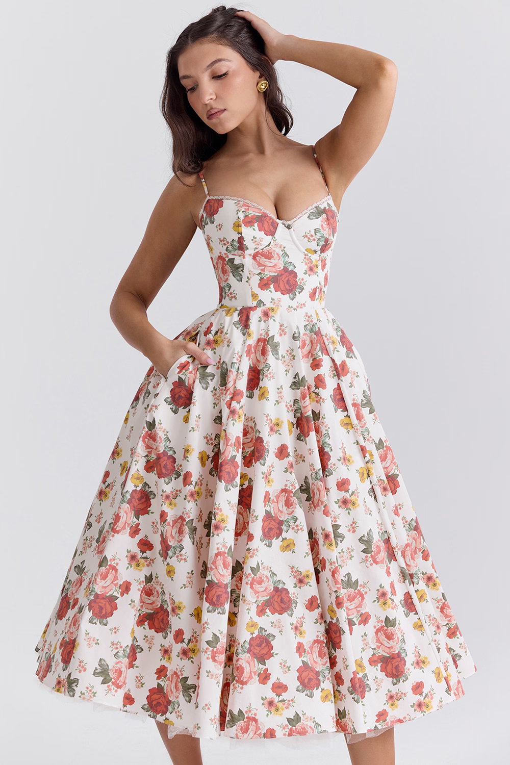 Robe midi festive pour femmes avec corsage et jupe évasée – Robe de soirée élégante pour occasions spéciales