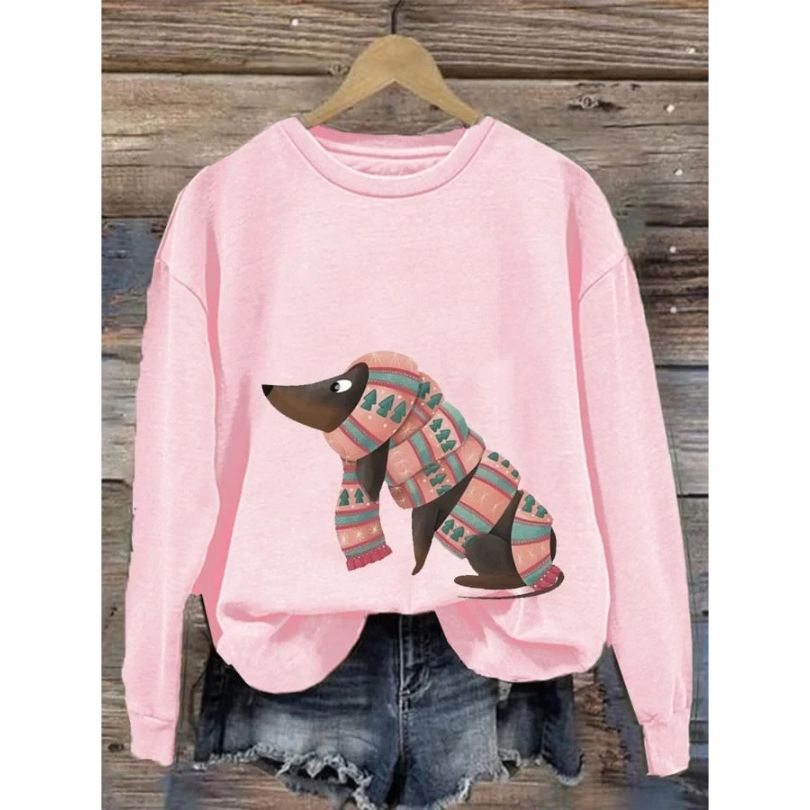 Sweater voor dames met ronde hals en lange mouwen
