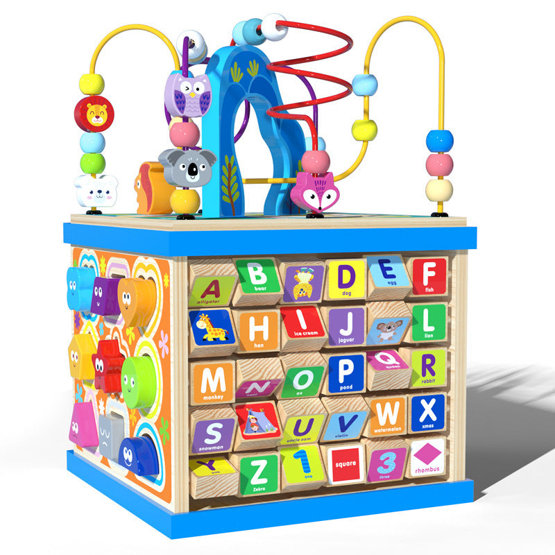 Cube multifonction motricité pour enfants – Alphabet, chiffres et formes – Jeu éducatif pour garçons et filles