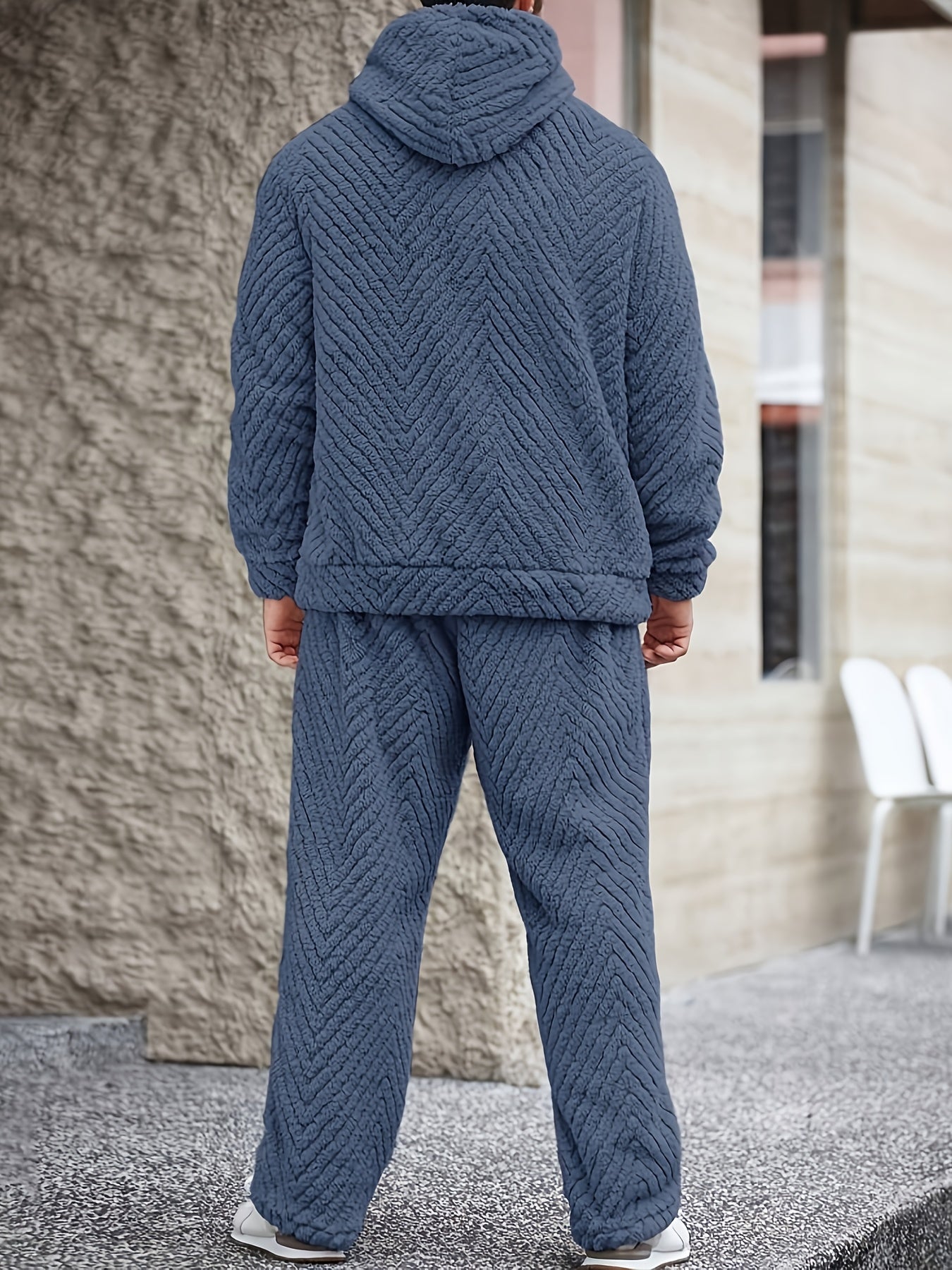 Heren zachte hoodie- en joggingbroekset, comfortabele tweedelige set