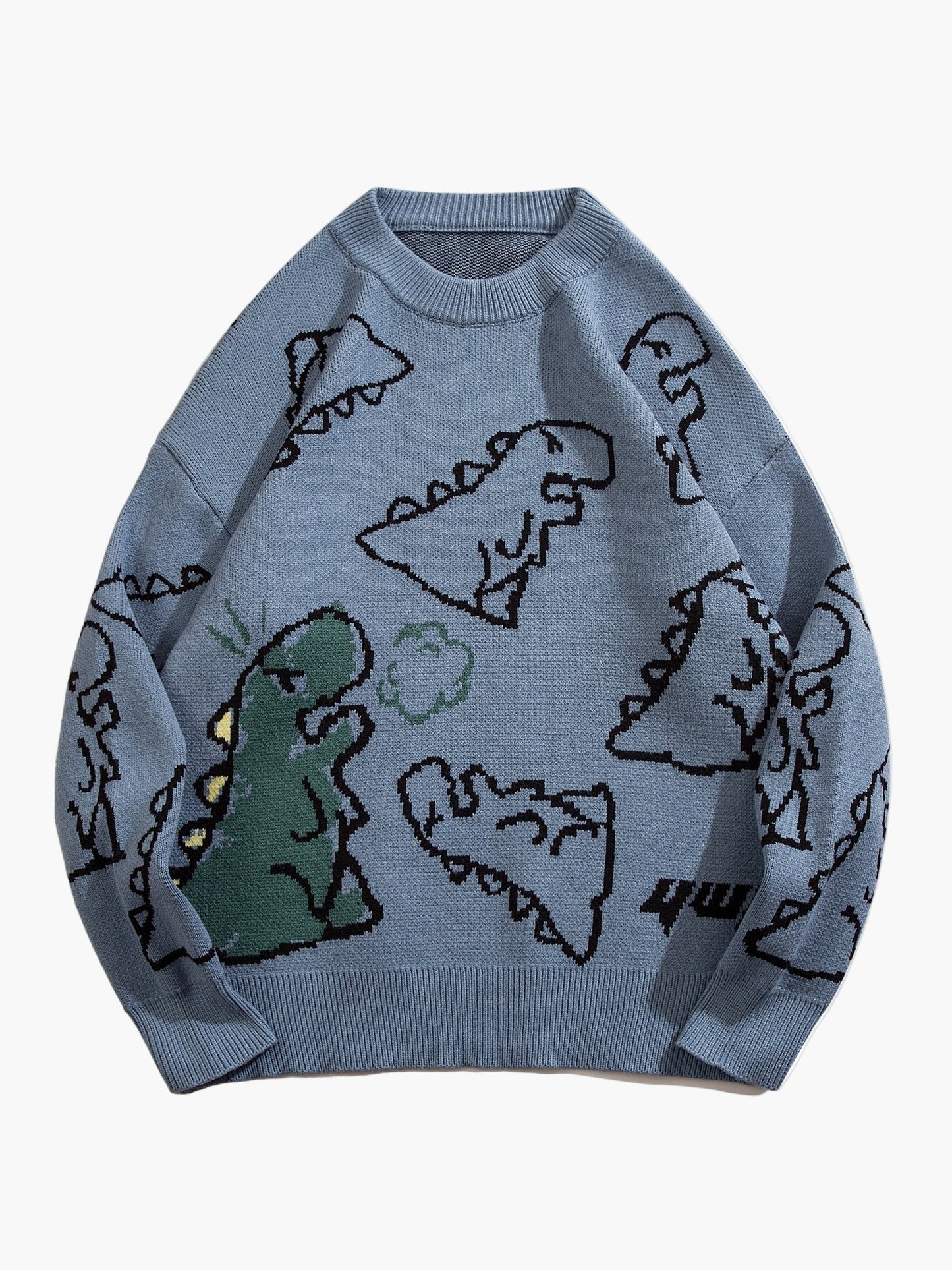 Herren Pullover im Cartoon-Dinosaurier-Design, lässig, Streetwear, für Herbst & Winter