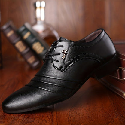 Elegante Herren Business-Schnürschuhe – Klassische spitze Form für Büro & besondere Anlässe