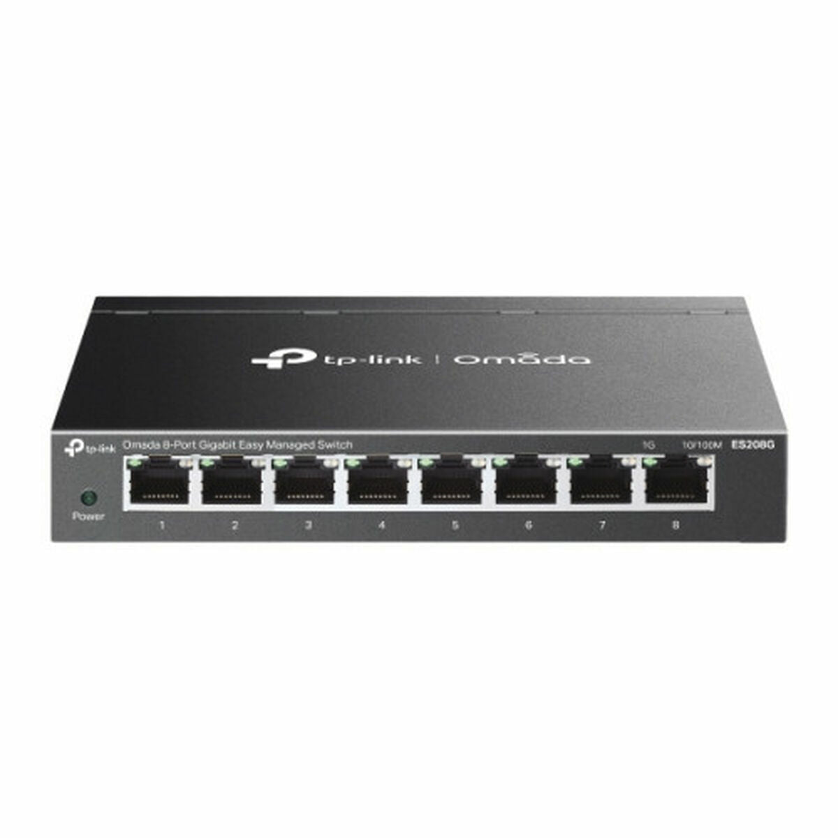 Netwerkswitch 8-poorts Gigabit Ethernet RJ45, zwart, wandmontage