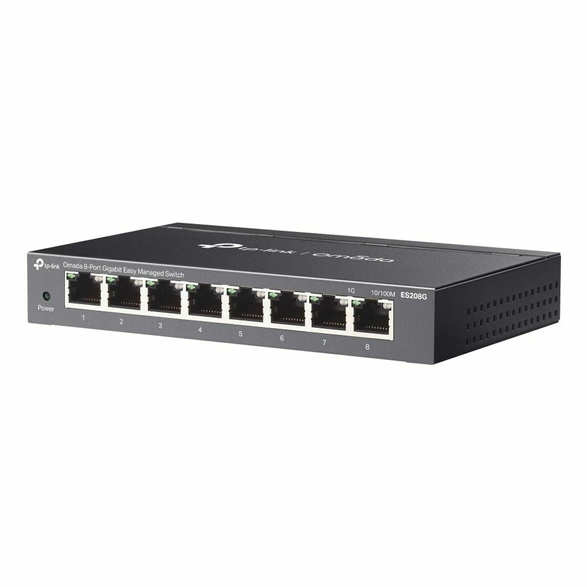 Netwerkswitch 8-poorts Gigabit Ethernet RJ45, zwart, wandmontage