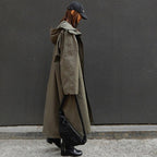 Oversized parka voor dames met extra grote capuchon en koord in de taille