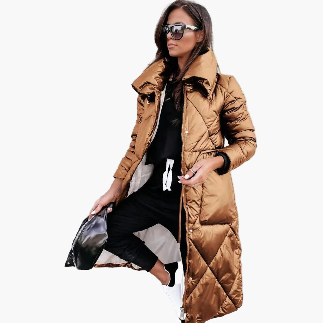 Parka trapuntato da donna – Elegante cappotto invernale con collo alto, alla moda & caldo per tutti i giorni e tempo libero