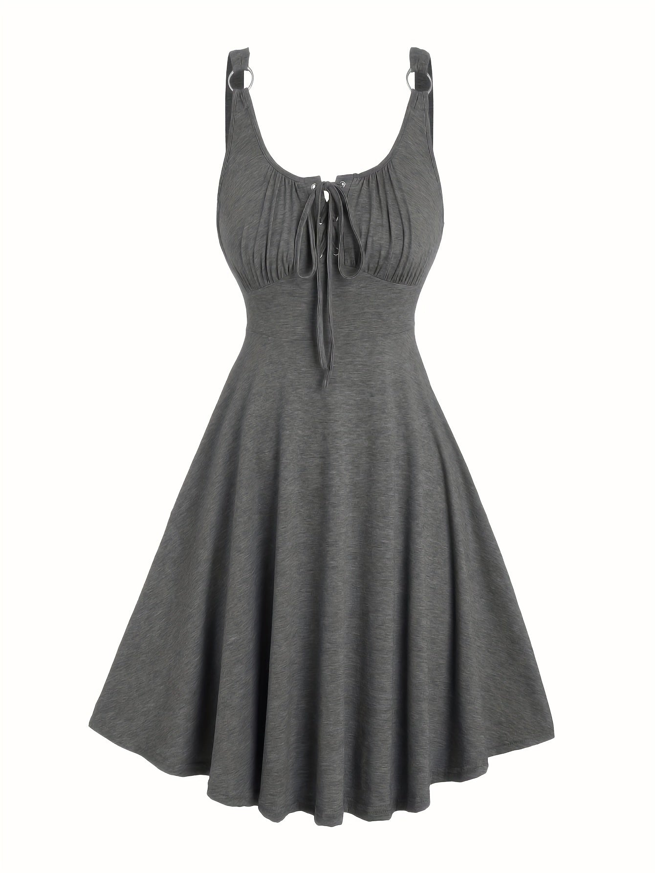 Damen Freizeit Skaterkleid mit Schnürung – Elegantes Sommerkleid für Alltag & Ausgehen