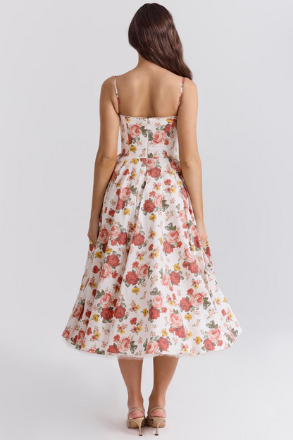 Robe midi festive pour femmes avec corsage et jupe évasée – Robe de soirée élégante pour occasions spéciales