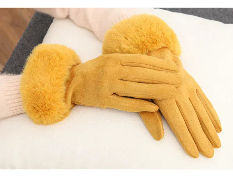 Winterhandschoenen met imitatiebont