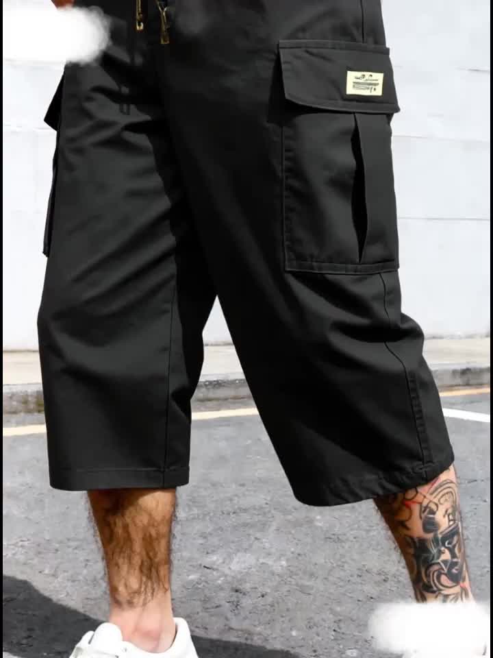 Shorts cargo homme style streetwear, longueur genou, pantalon de loisirs confortable avec poches