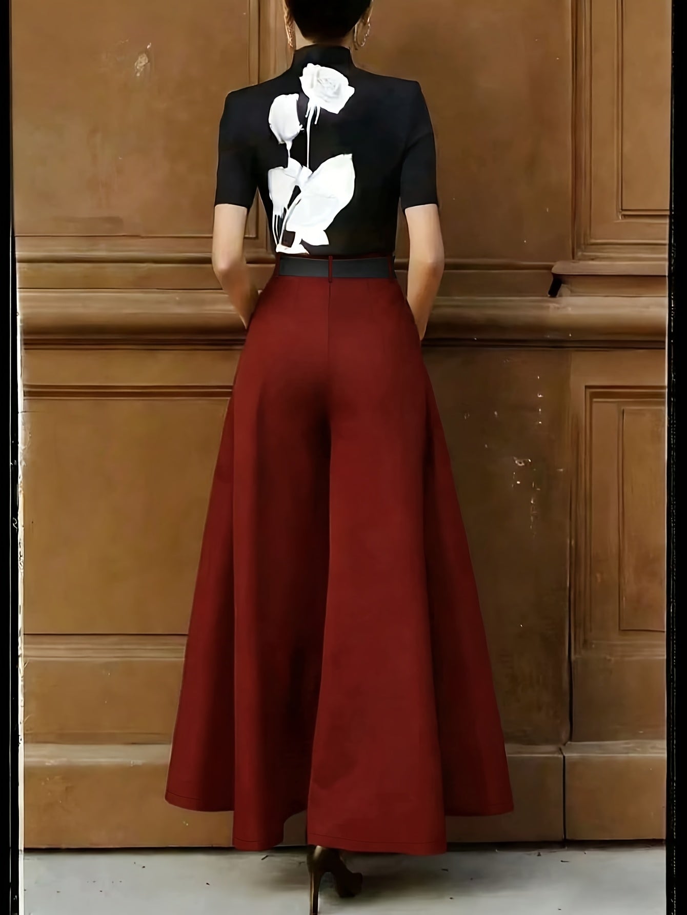 Pantalones Palazzo de pierna ancha para mujer para oficina y ocasiones elegantes – Pantalones de talle alto con estilo y carácter