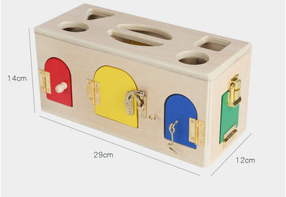 Kinder Montessori Formensortierbox aus Holz – Lernspielzeug für motorische Fähigkeiten