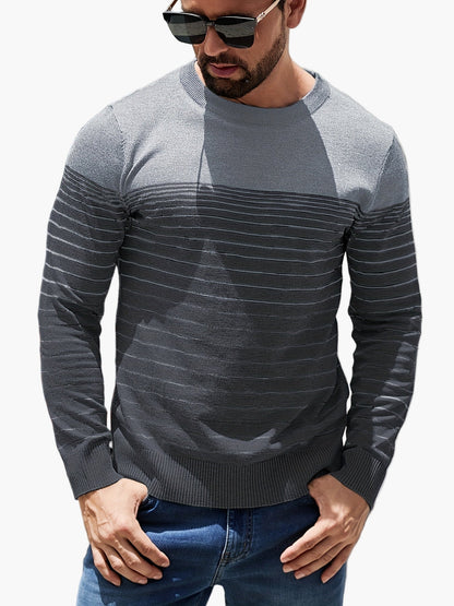 Herren Strickpullover mit Streifenmuster – Lässiger Freizeit-Look für Alltag und Büro