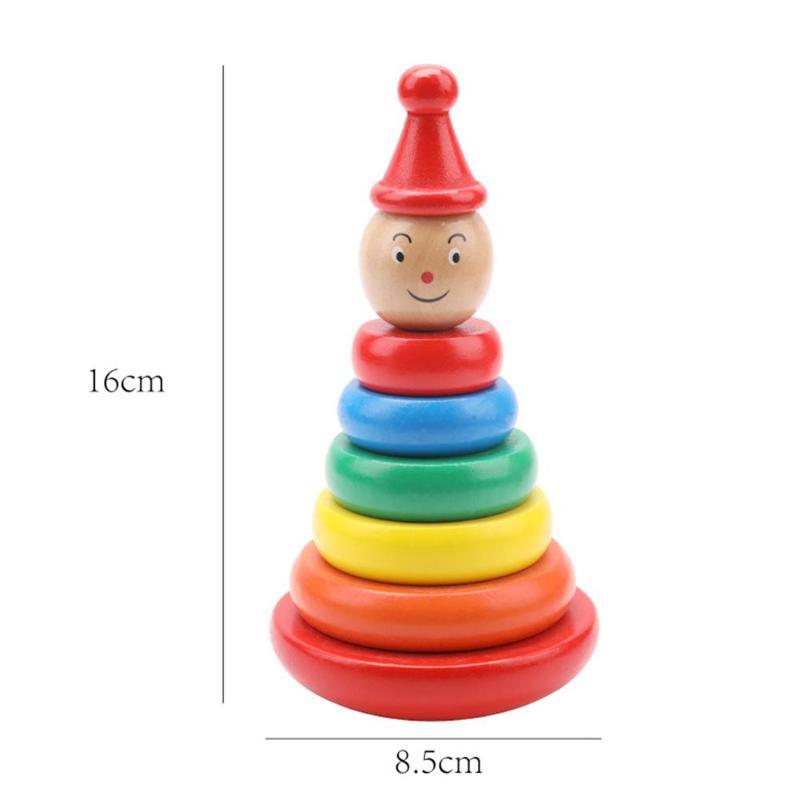Kinder houten stapeltoren educatief speelgoed – Pedagogische regenboog stekspel toren