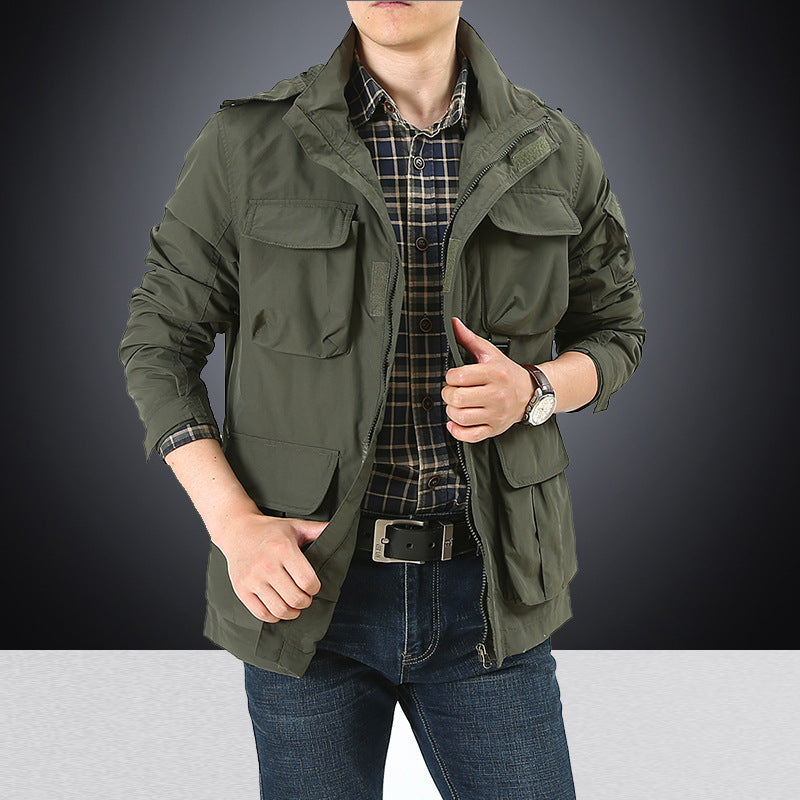 Utility-fieldjacket voor heren met klepzakken en ritszakken