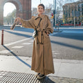 Oversized trenchcoat voor dames met ballonmouwen en ceintuur