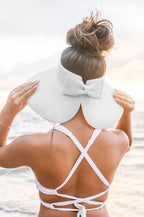Opvouwbare zonneklep met strik en brede rand