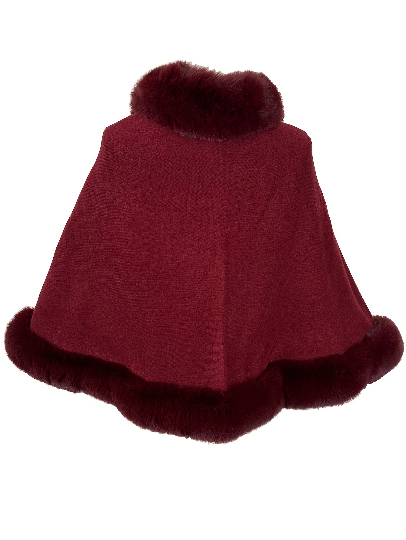Mantella da donna con bordo in ecopelliccia: elegante poncho-stola in vari colori