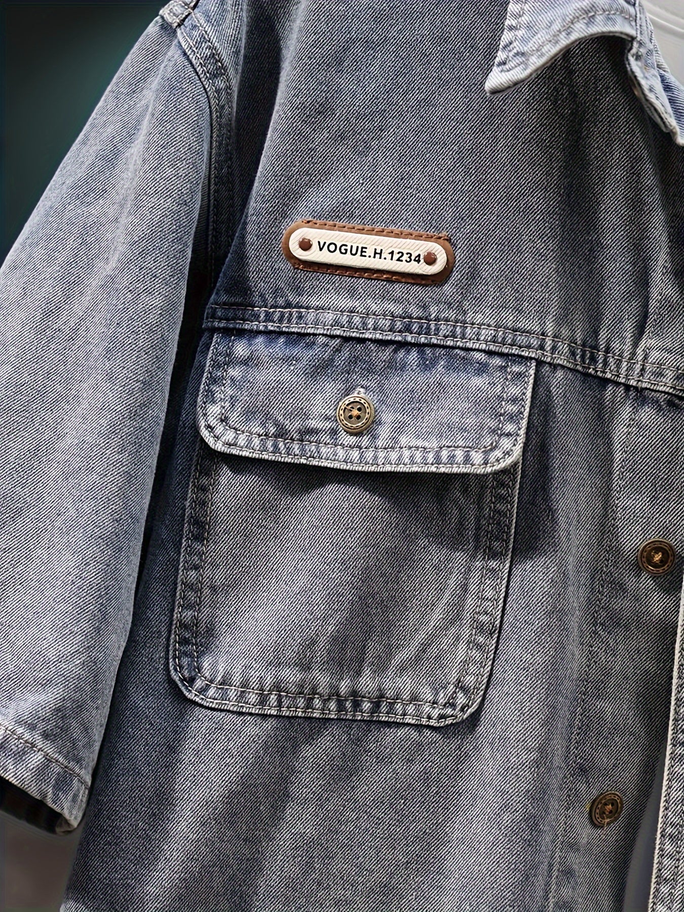 Herre Oversize Jeansskjorte Kortærmet – Fritids- og Urban Style Skjorte med Brystlommer