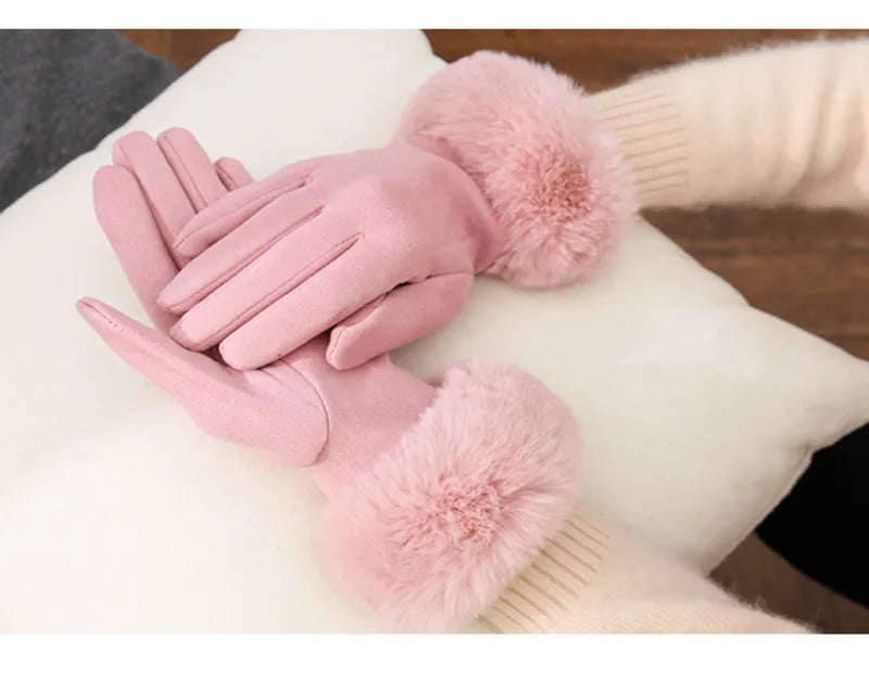 Winterhandschoenen met imitatiebont