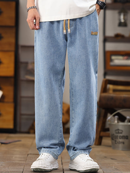 Jean jogging homme coupe décontractée – style streetwear décontracté avec cordon de serrage, idéal pour les loisirs et le quotidien