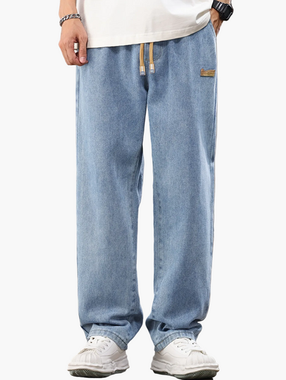 Jean jogging homme coupe décontractée – style streetwear décontracté avec cordon de serrage, idéal pour les loisirs et le quotidien