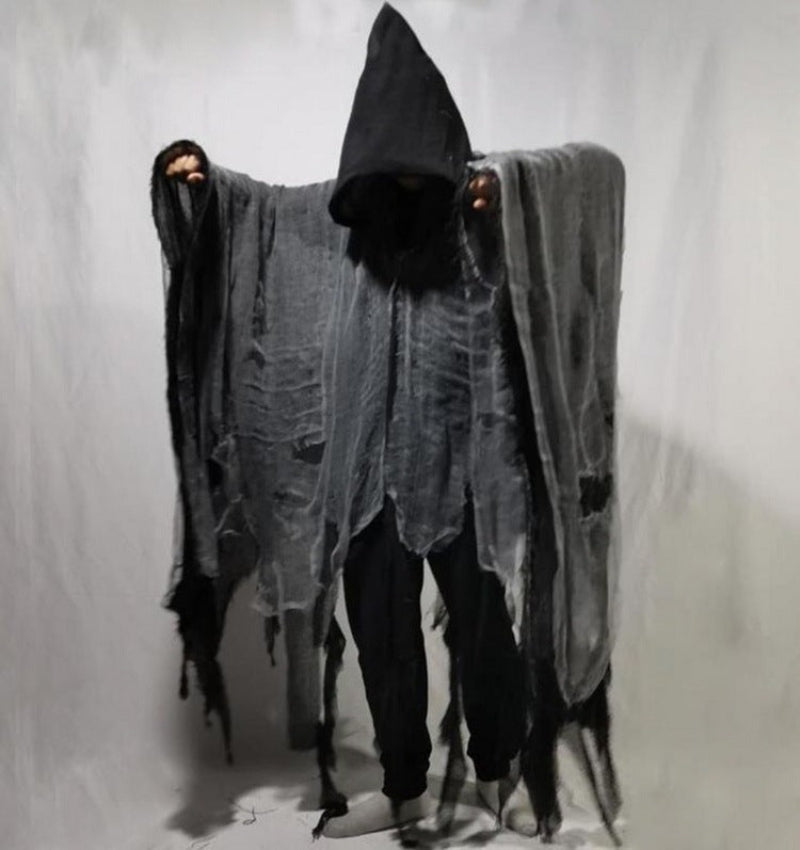 Halloween Herre & Dame Døden Kostyme – Uhyggelig Kappe med Hette for Halloweenfester & Dekorasjon