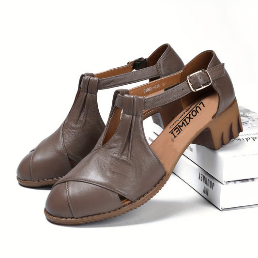 Dames comfort sandalen met blokhak – elegante alledaagse schoenen voor kantoor en vrije tijd