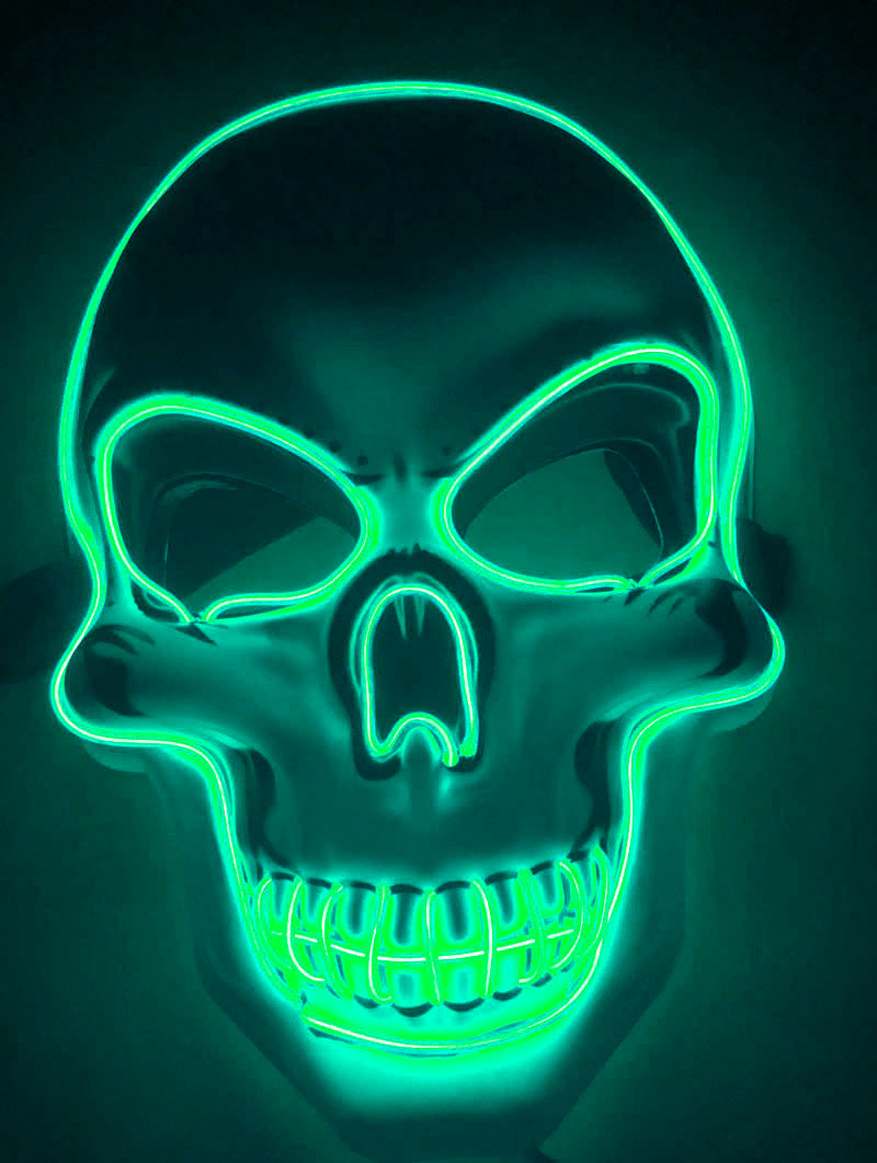 Halloween LED lichtgevend schedelmasker voor volwassenen – Griezelig feest- & kostuummasker