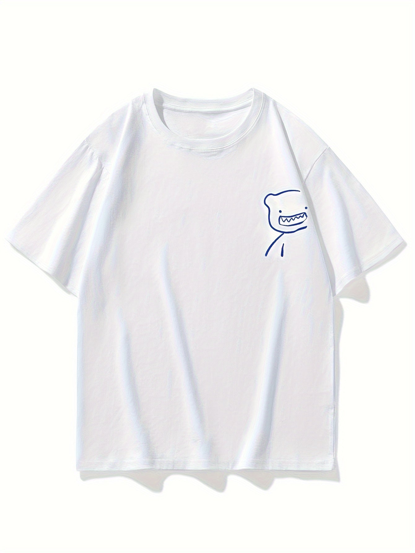 Herre Oversize Streetwear T-skjorte med Bjørnegrafikk og Moderne Trykk
