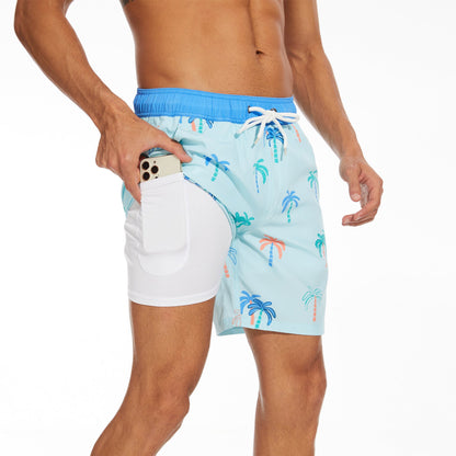 Herrebadeshorts med inderlomme – Sportslige badeshorts til strand og fritid