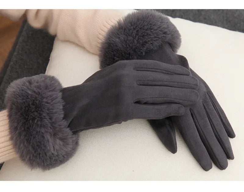 Winterhandschoenen met imitatiebont