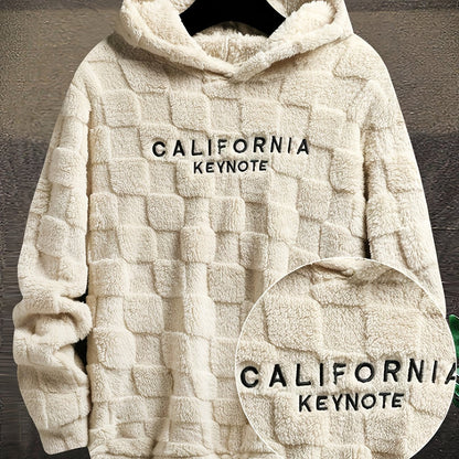 Kuscheliger Hoodie mit Karomuster und Stickerei, mit Kapuze