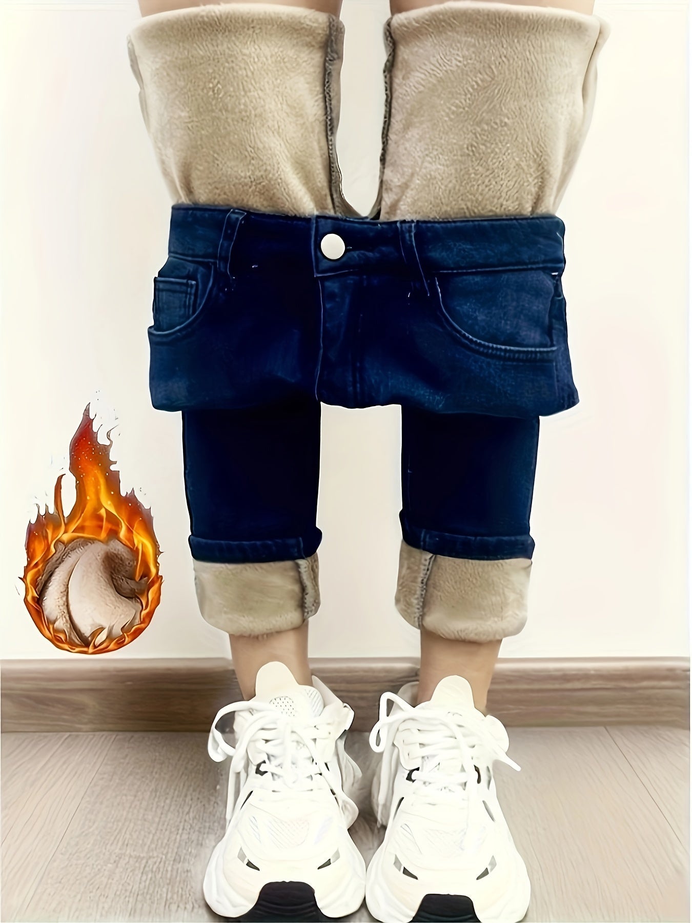 Winter Leggings mit Fleece-Futter – Dunkelblau