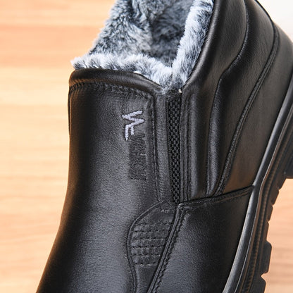 Herren Winter Slip-on Schuhe Braun gefüttert mit dicker Sohle