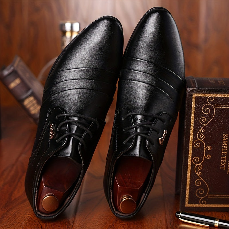 Elegante Herren Business-Schnürschuhe – Klassische spitze Form für Büro & besondere Anlässe
