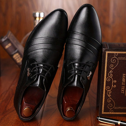 Elegante Herren Business-Schnürschuhe – Klassische spitze Form für Büro & besondere Anlässe