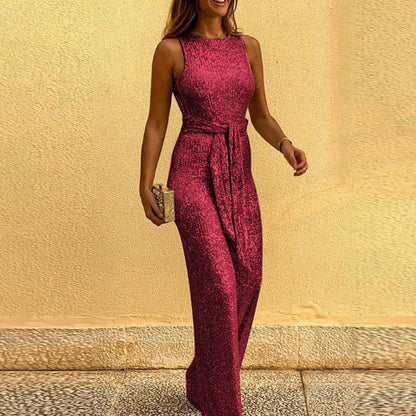 Mono elegante de lentejuelas para mujer con espalda descubierta para ocasiones festivas y fiestas