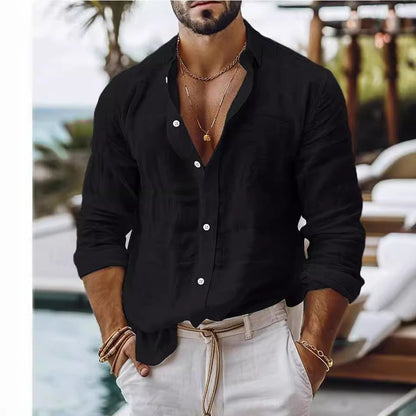Camicia casual uomo – Design classico per look estivi eleganti, ideale per vacanze e uso quotidiano